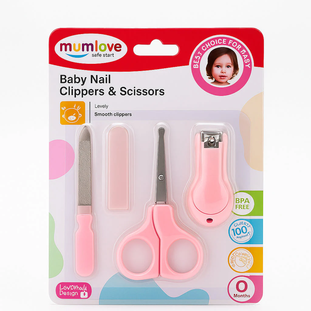 Baby Nail Care 3Pcs Set Pink - Sunshine
