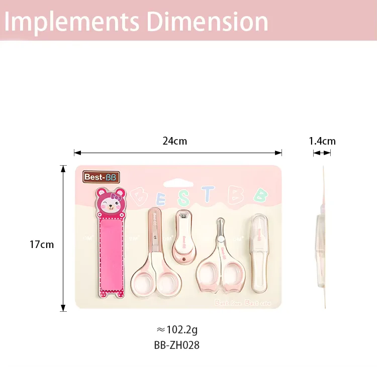 Baby Nail Care Set 5Pcs Pink - Sunshine - Image 4
