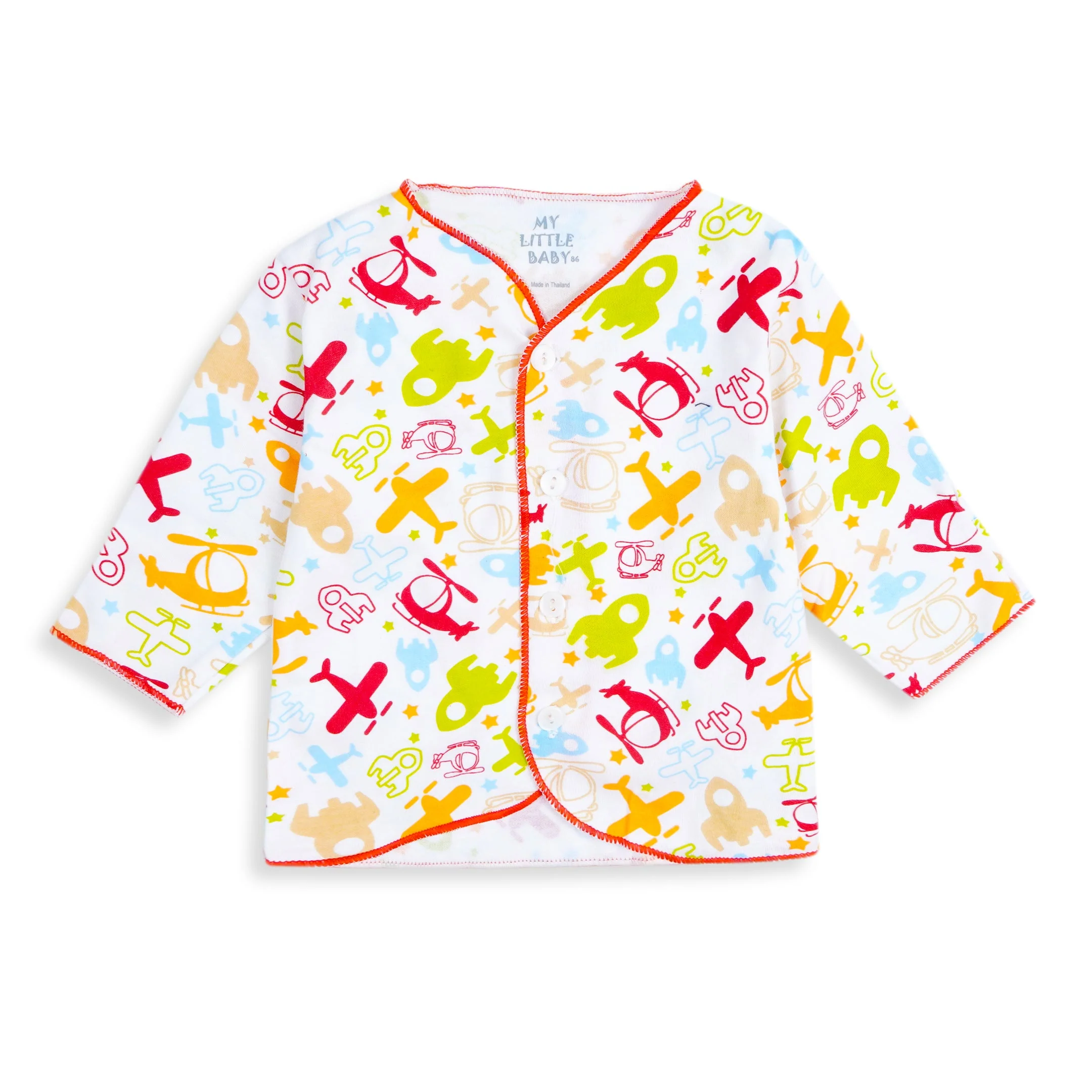 Baby Cotton Sleepsuit Set Airplanes Red (0-6 Months) - Sunshine - Image 6