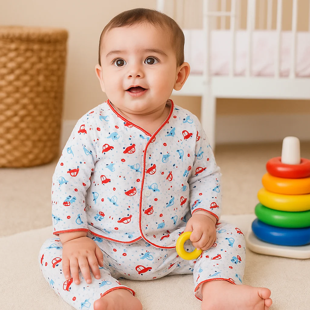 Baby Cotton Sleepsuit Set Car Red (0-6 Months) - Sunshine - Image 4
