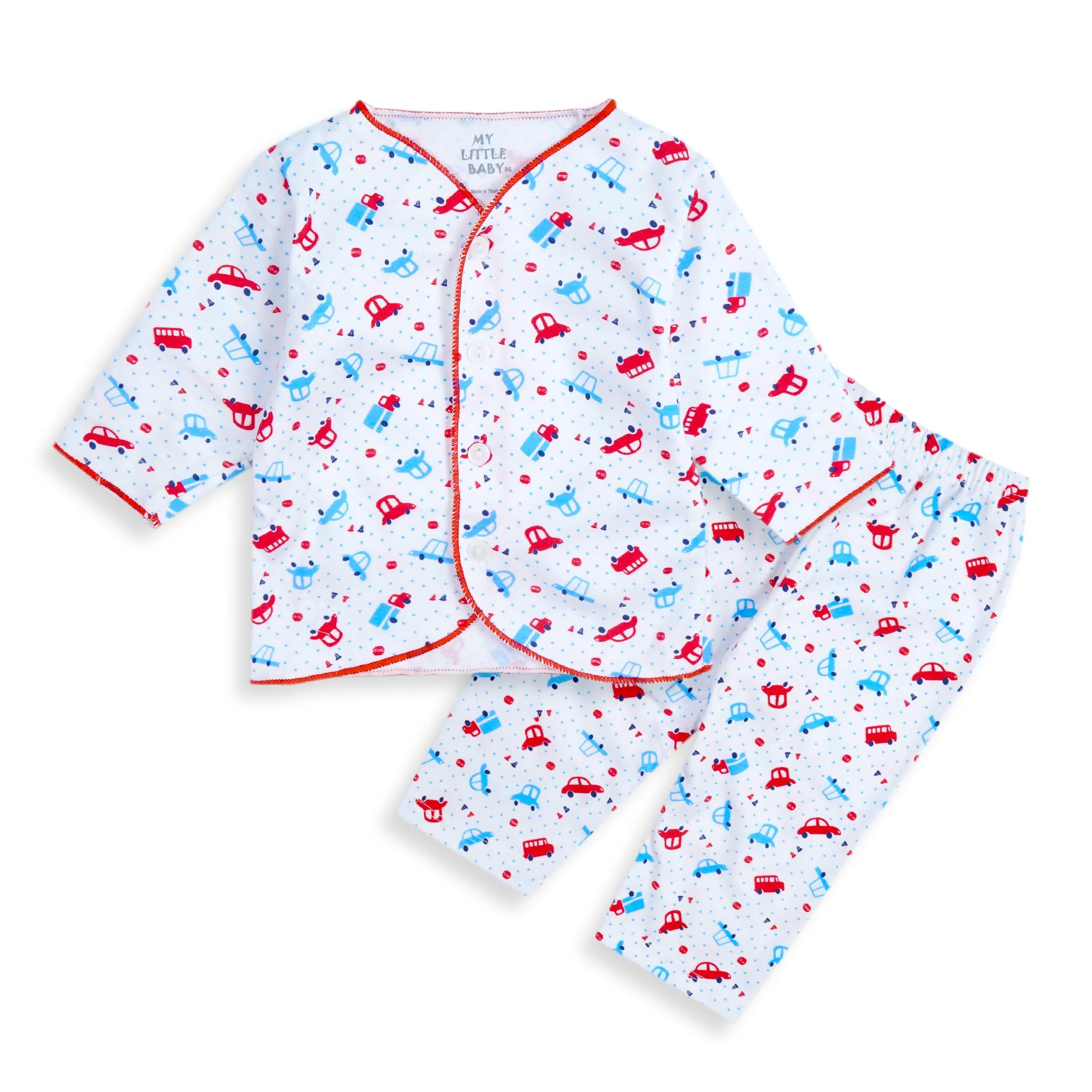 Baby Cotton Sleepsuit Set Car Red (0-6 Months) - Sunshine - Image 5