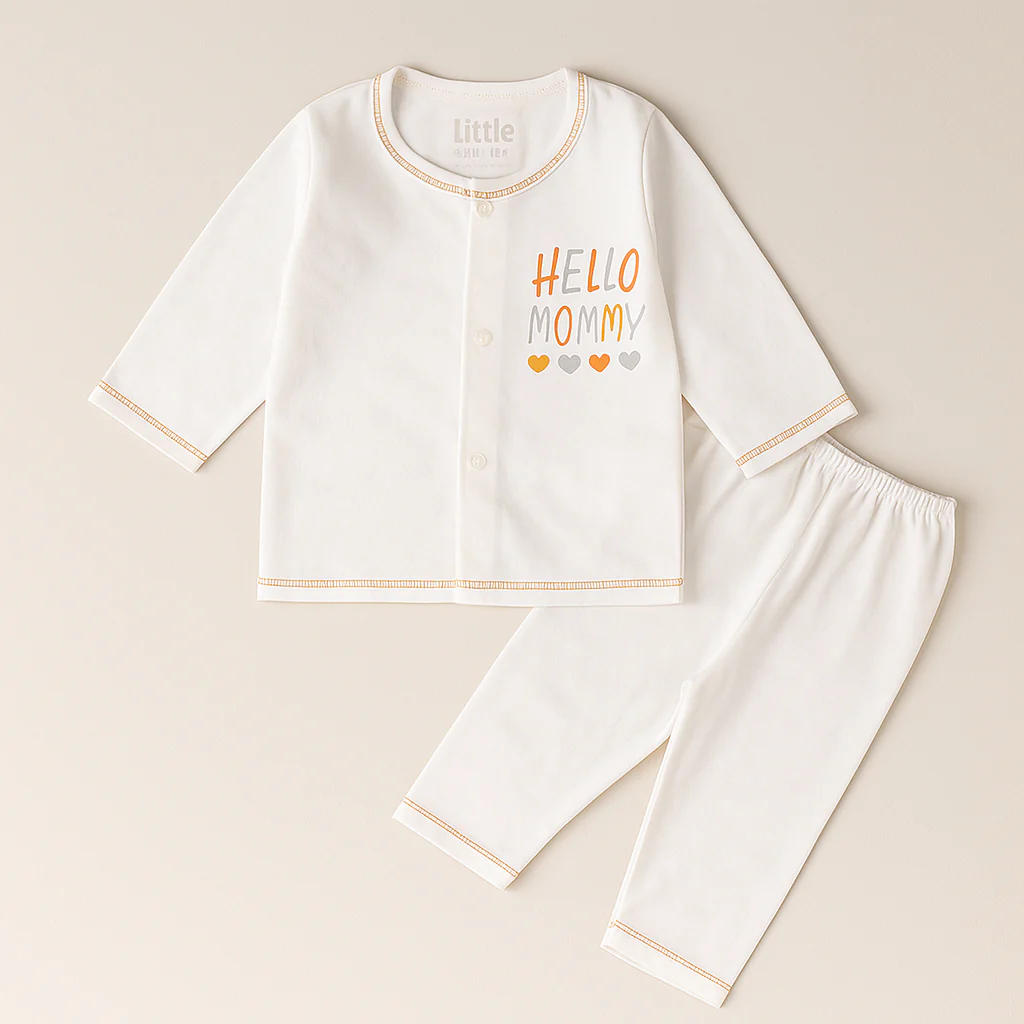 Baby Cotton Sleepsuit Set Hello Daddy Grey (0-6 Months) - Sunshine