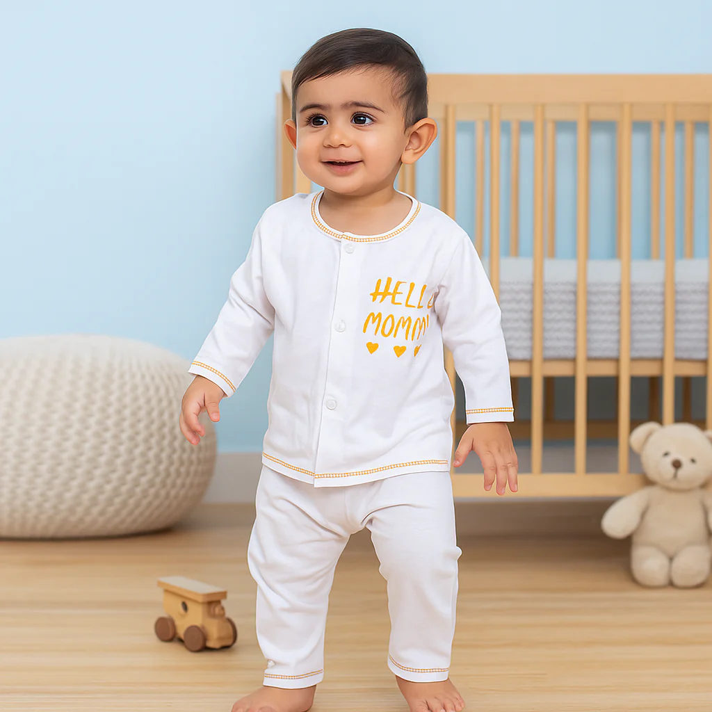 Baby Cotton Sleepsuit Set Hello Daddy Grey (0-6 Months) - Sunshine - Image 2