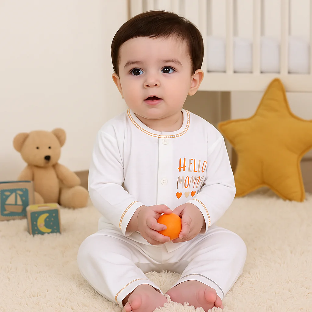 Baby Cotton Sleepsuit Set Hello Daddy Grey (0-6 Months) - Sunshine - Image 3