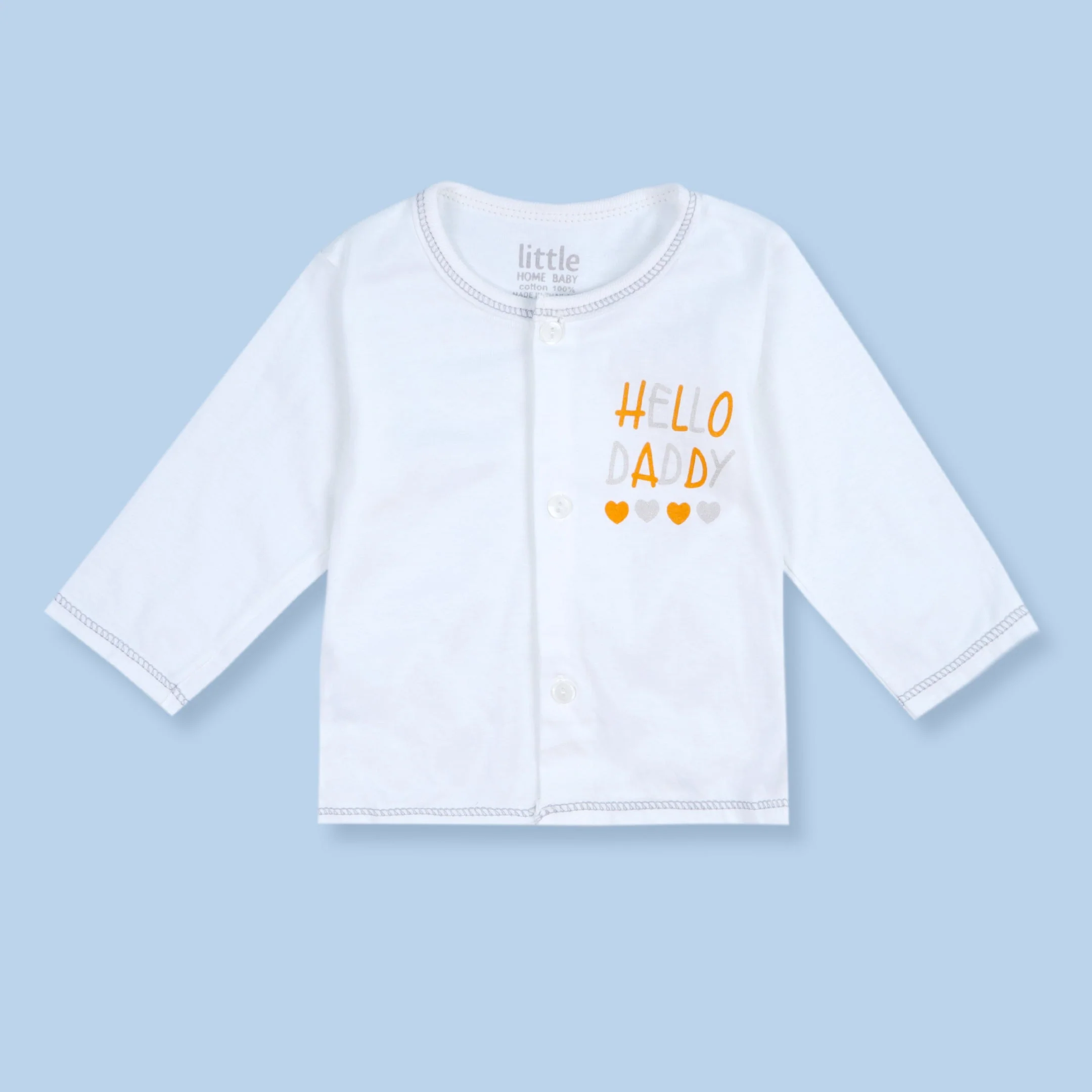 Baby Cotton Sleepsuit Set Hello Daddy Grey (0-6 Months) - Sunshine - Image 5
