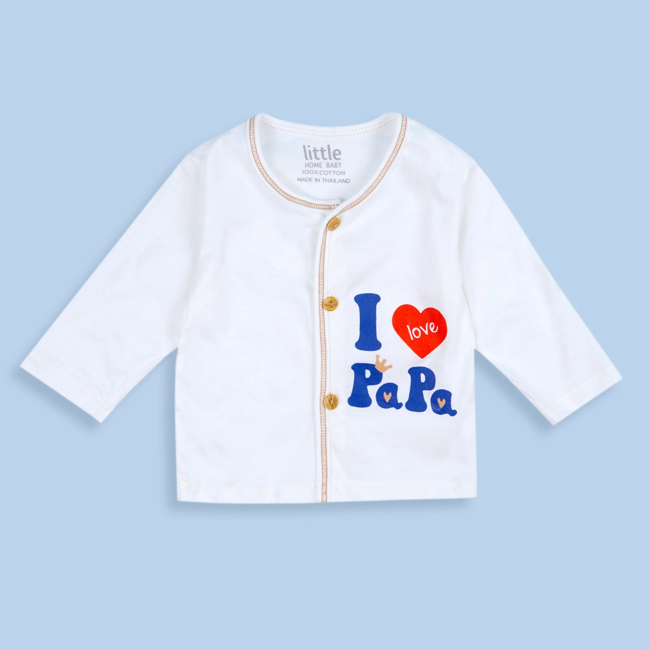 Baby Cotton Sleepsuit Set I Love Papa Brown (0-6 Months) - Sunshine - Image 5