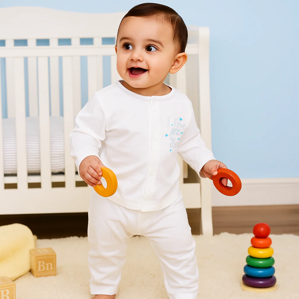 Baby Cotton Sleepsuit Set I Love You Dad Blue (0-6 Months) - Sunshine - Image 2