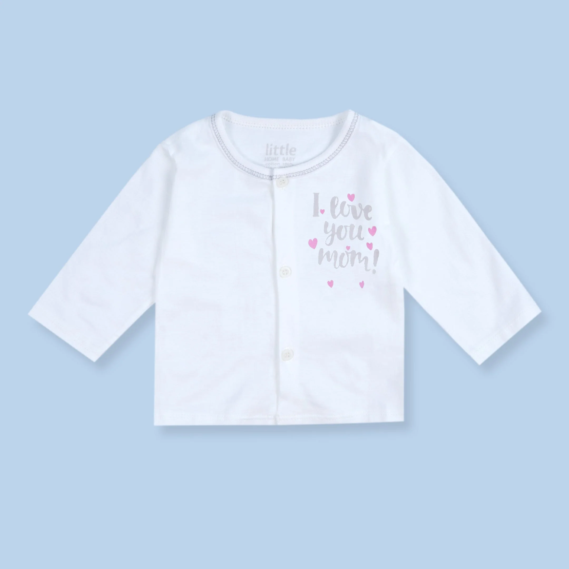 Baby Cotton Sleepsuit Set I Love You Mom Pink (0-6 Months) - Sunshine - Image 5
