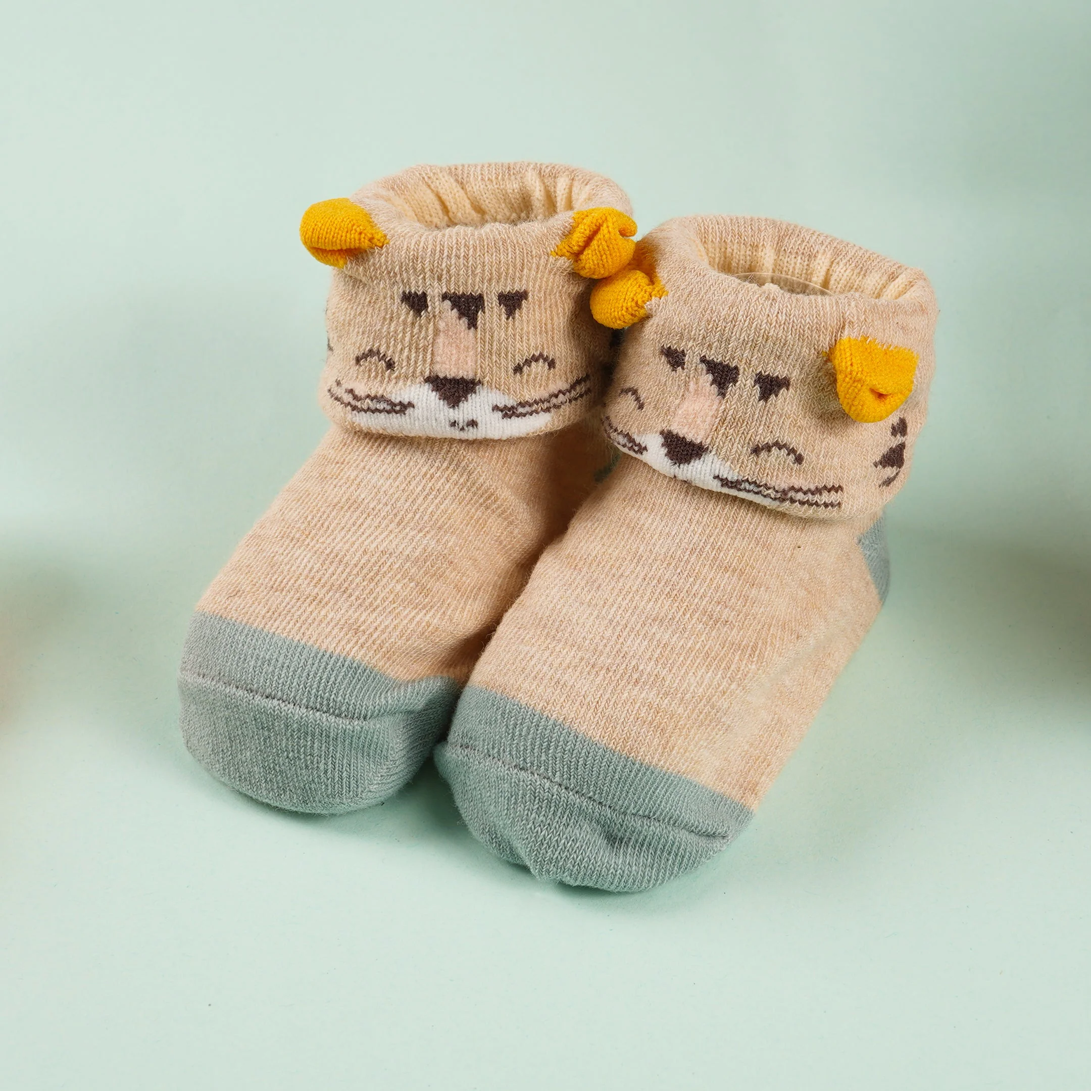 Baby Newborn Socks Lion Light Brown - Sunshine