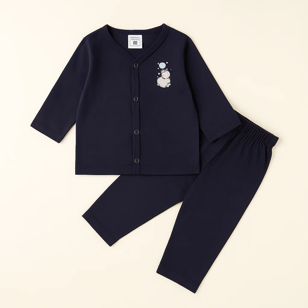 Baby Night Suit Animals Navy Blue - Sunshine - Image 2