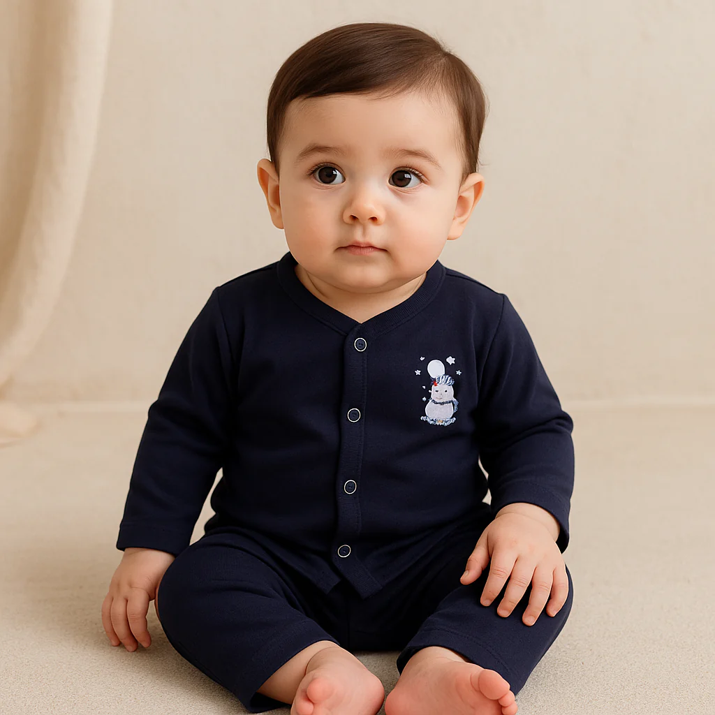 Baby Night Suit Animals Navy Blue - Sunshine - Image 3