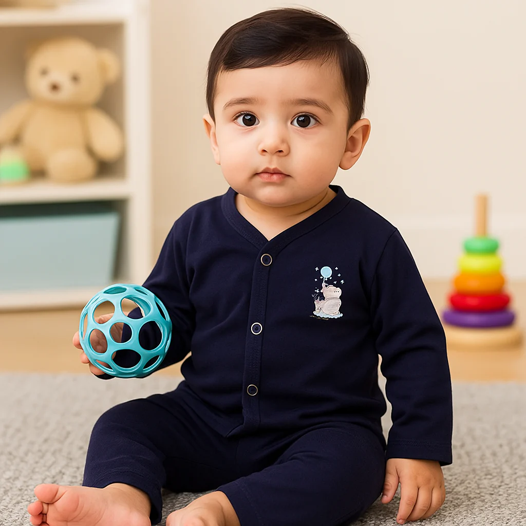 Baby Night Suit Animals Navy Blue - Sunshine - Image 4