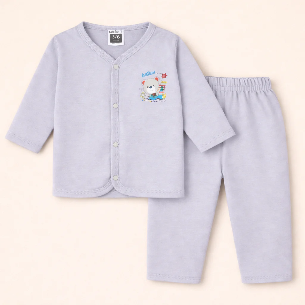 Baby Night Suit Bear Grey - Sunshine