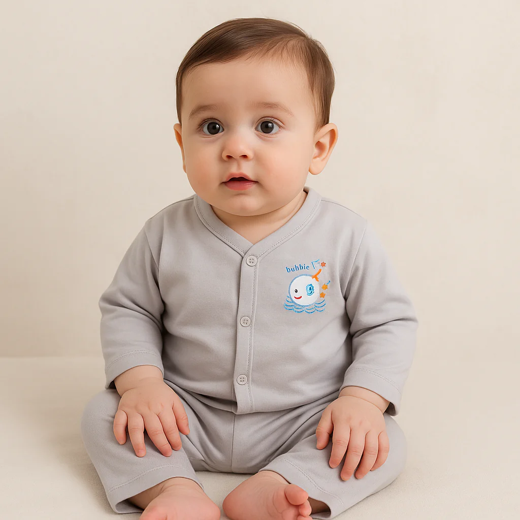 Baby Night Suit Bear Grey - Sunshine - Image 2
