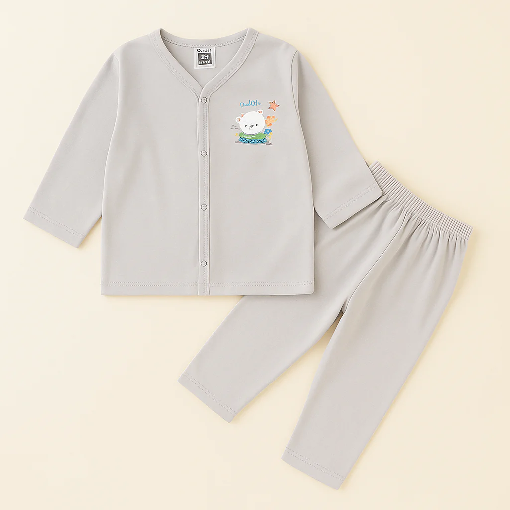 Baby Night Suit Bear Grey - Sunshine - Image 3