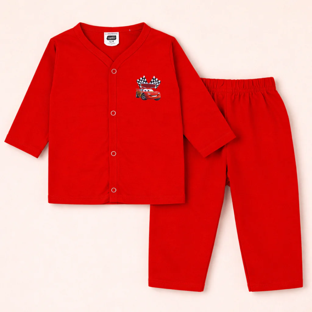 Baby Night Suit Cartoon Red - Sunshine