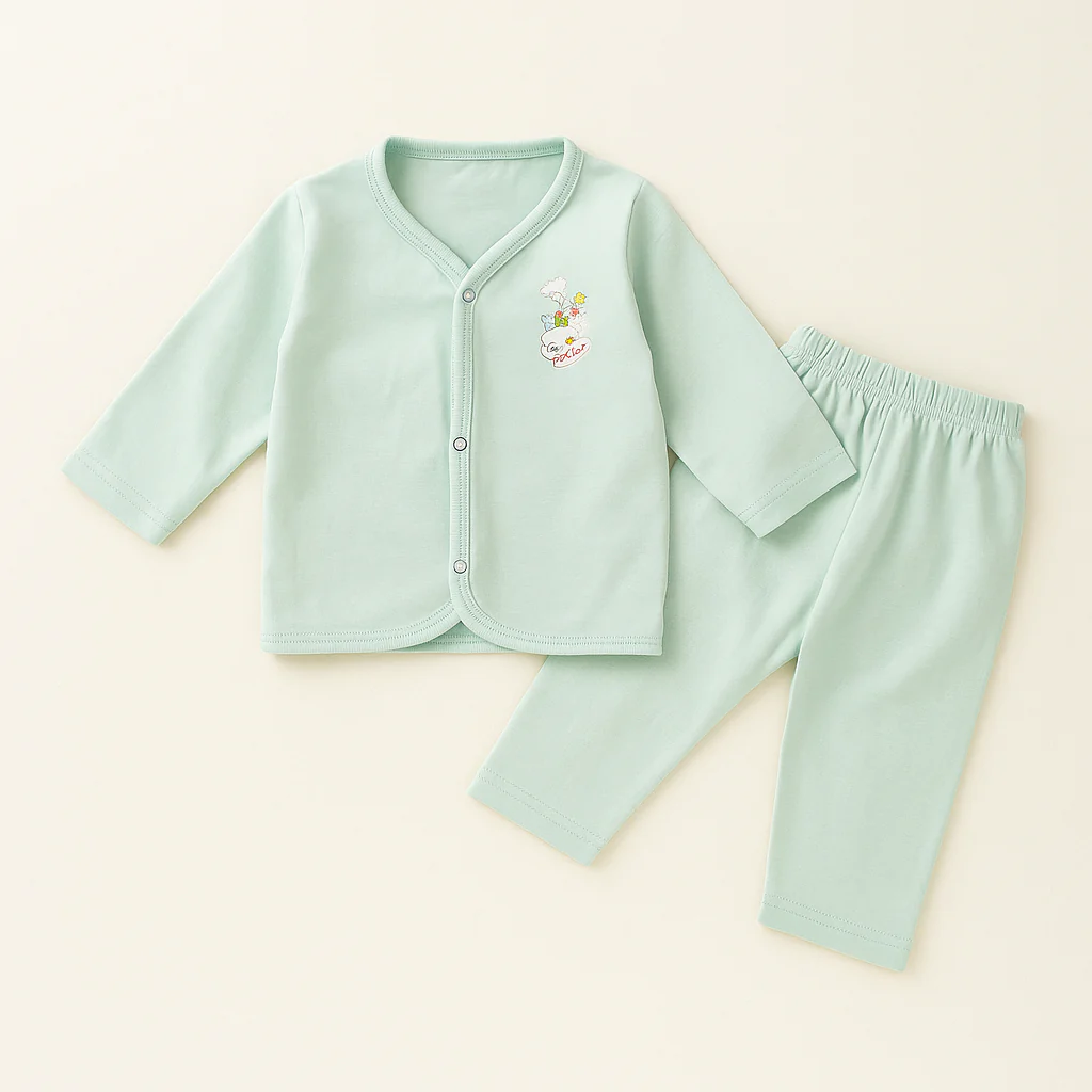 Baby Night Suit Cartoon Sea Green - Sunshine - Image 2