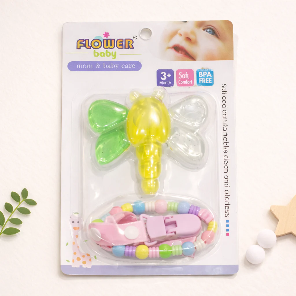 Baby Pacifier Chain Butterfly Pink - Sunshine