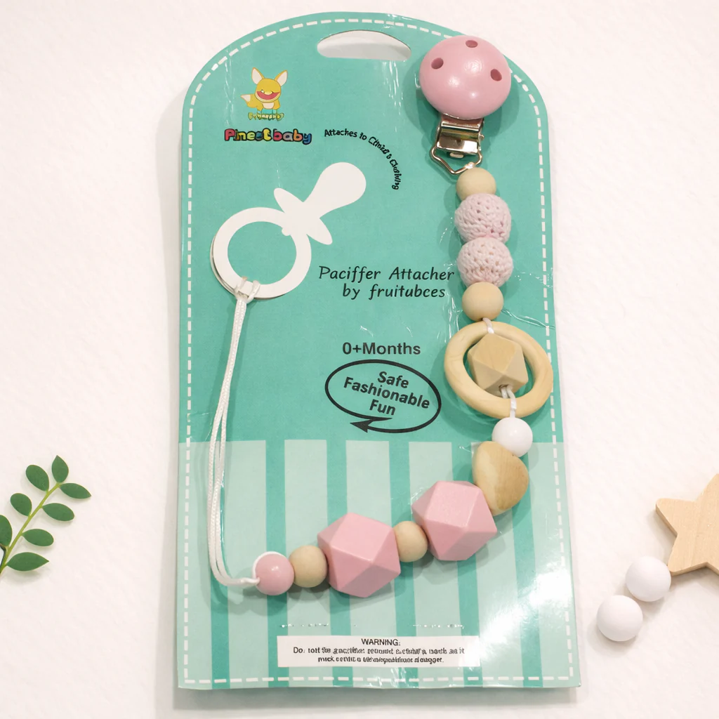 Baby Pacifier Chain Pink - Sunshine