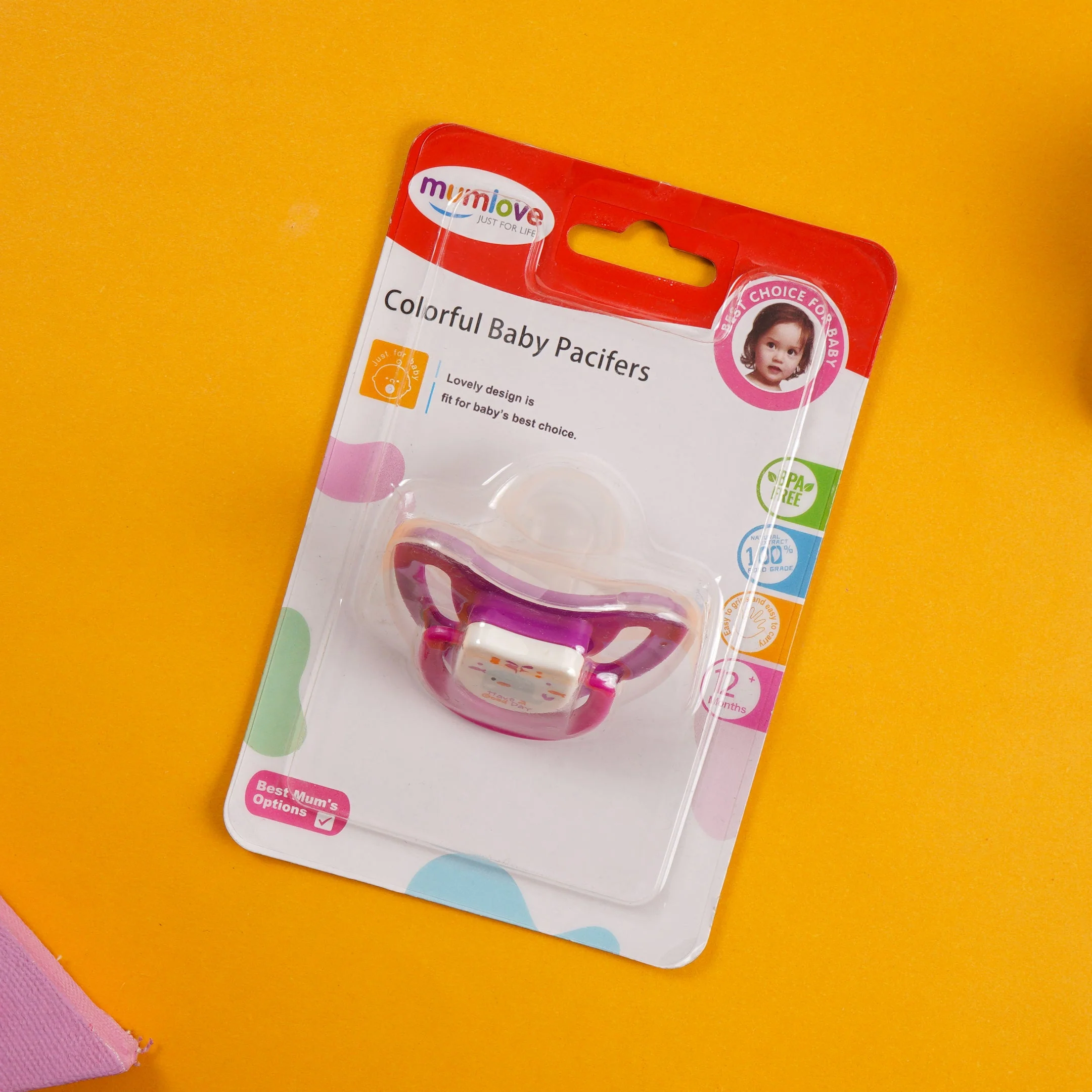 Baby Pacifier Purple Ml - Sunshine