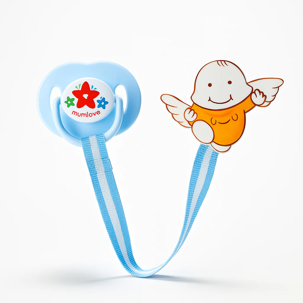 Baby Pacifier With Chain Blue - Sunshine