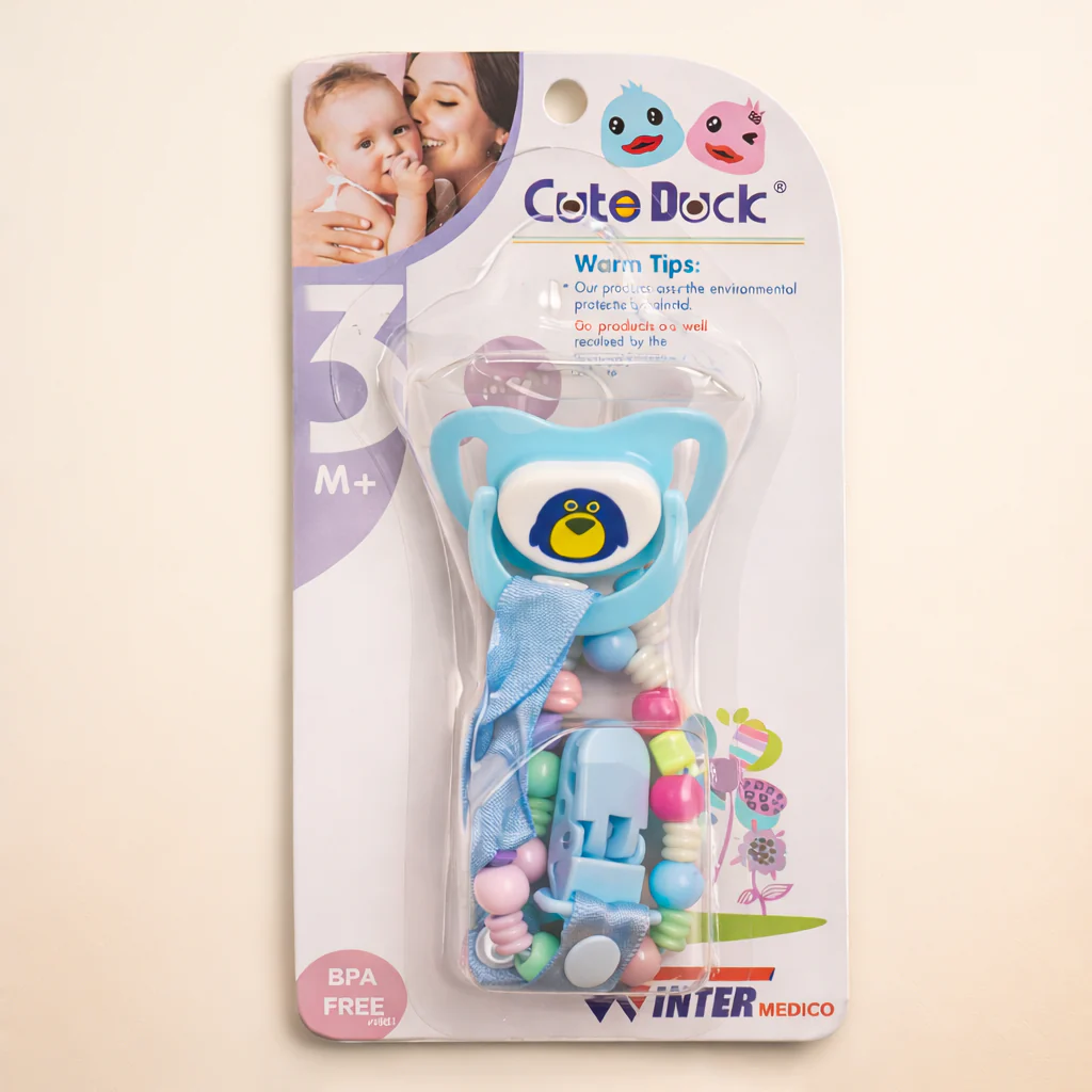 Baby Pacifier With Clip Blue - Sunshine