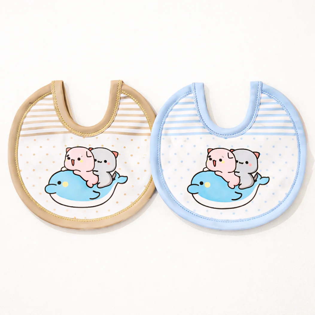 Baby Pack Of 2 Bib Set Brown & Blue - Sunshine