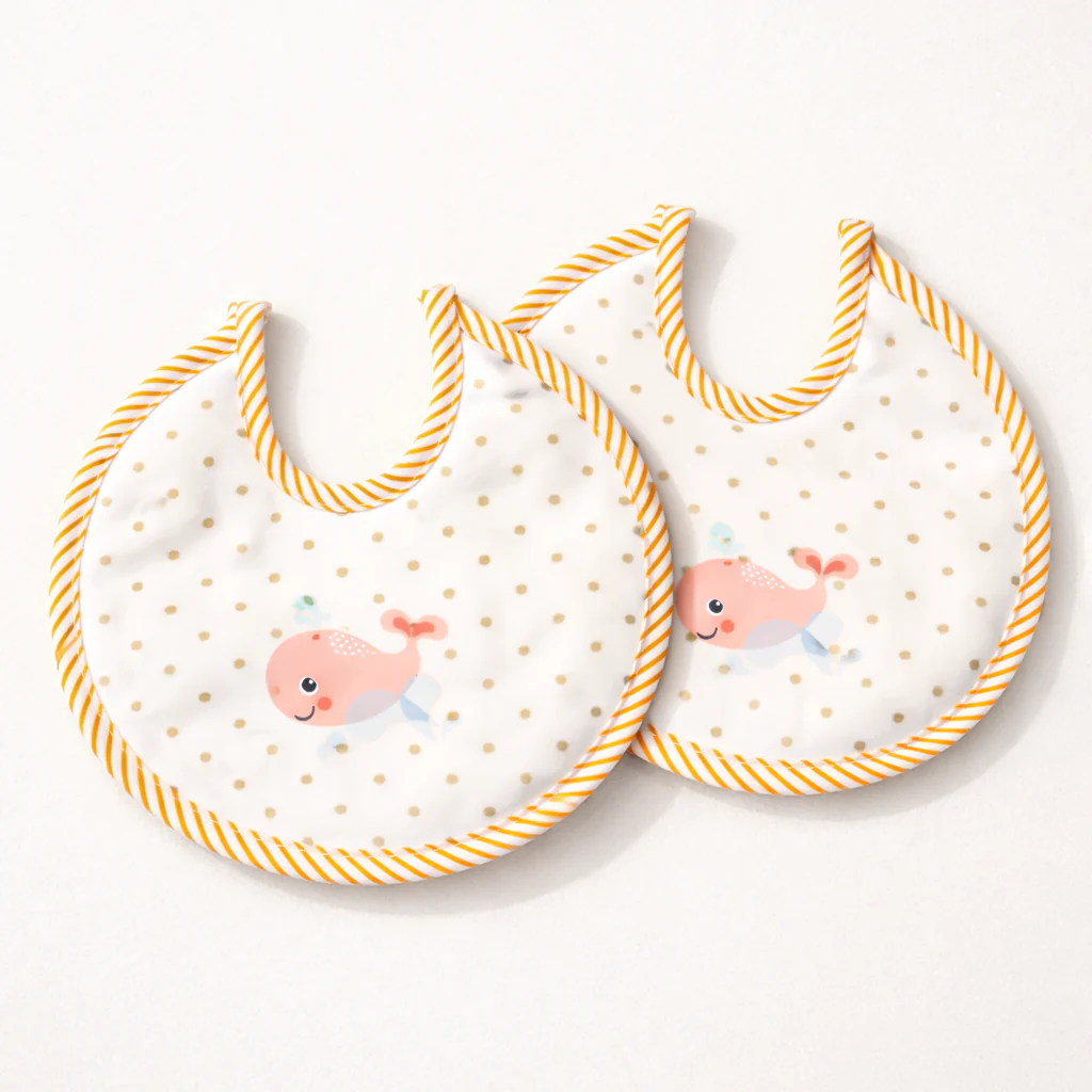 Baby Pack Of 2 Bib Set Polka Dots Pink - Sunshine
