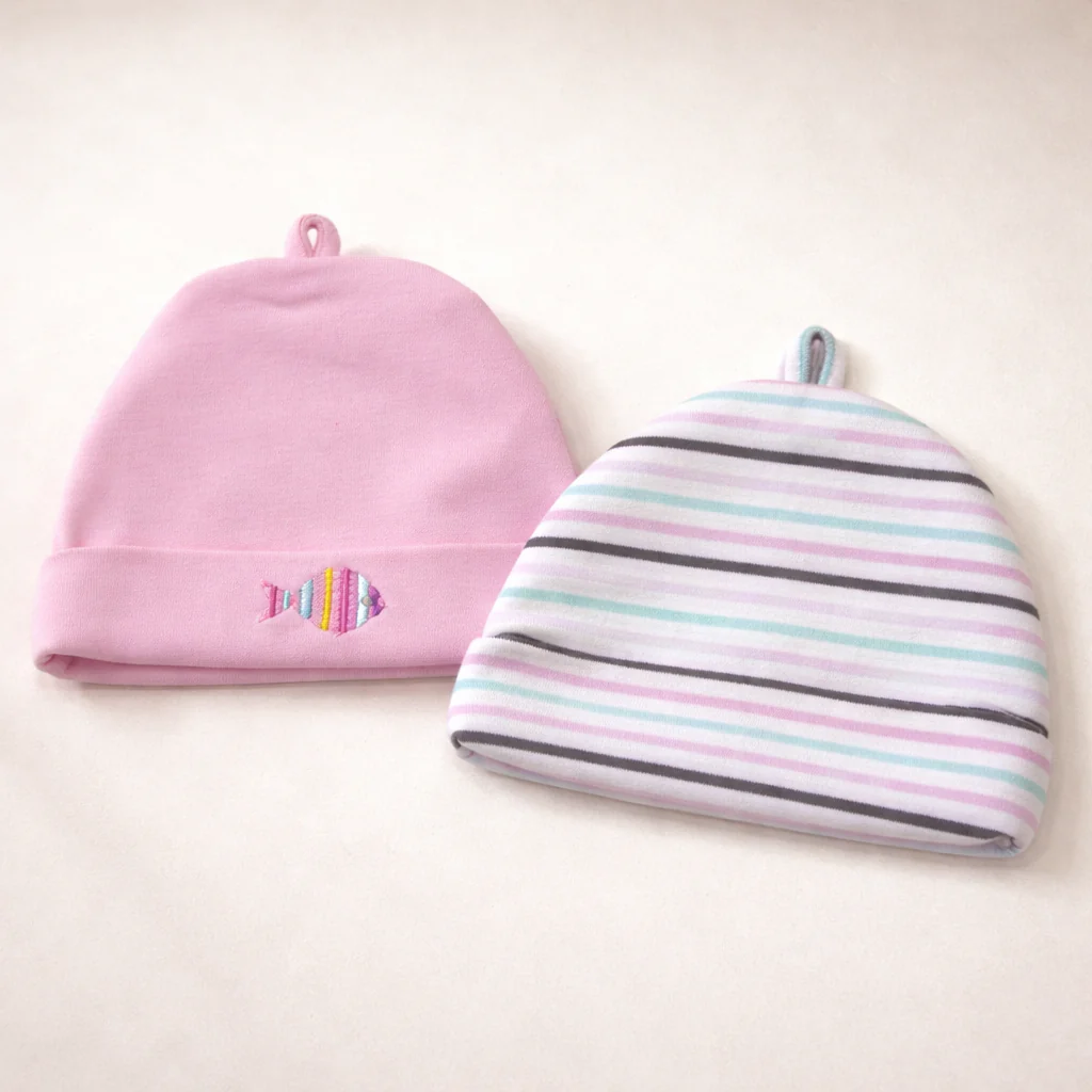 Baby Pack Of 2 Cap Set Fish Pink - Sunshine - Image 2