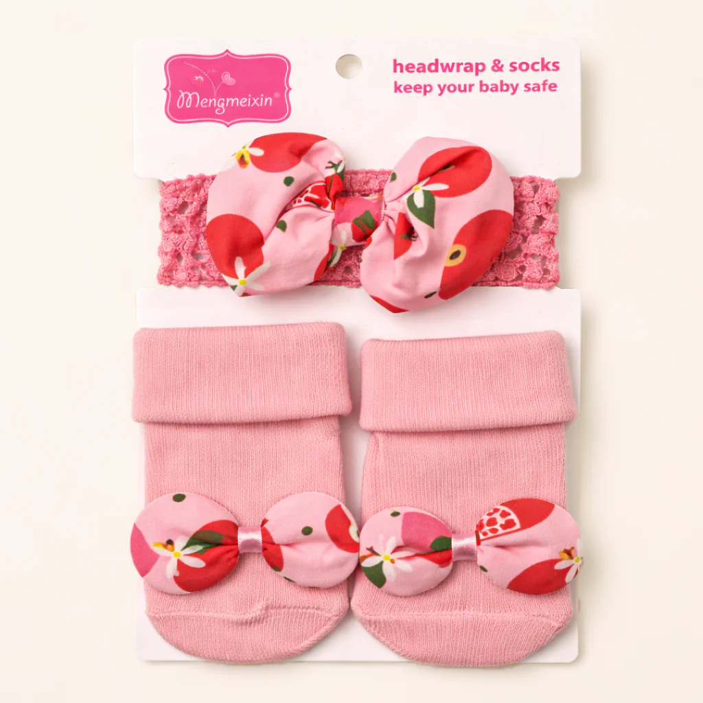 Baby Pack Of 2 Headband & Socks Set Peach - Sunshine