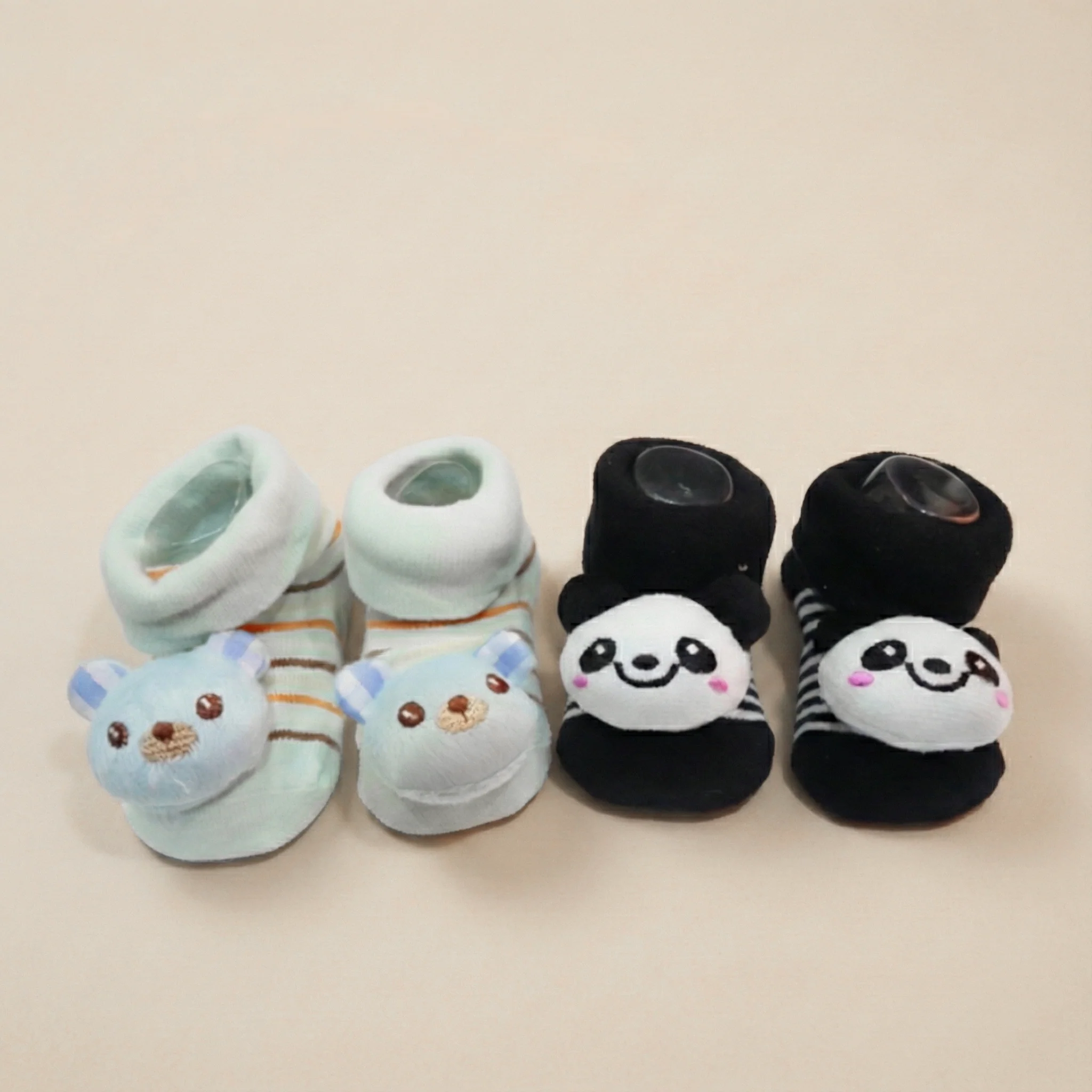 Baby Pack Of 2 Pair Character Socks Set Black & Green (0-6 Months) - Sunshine