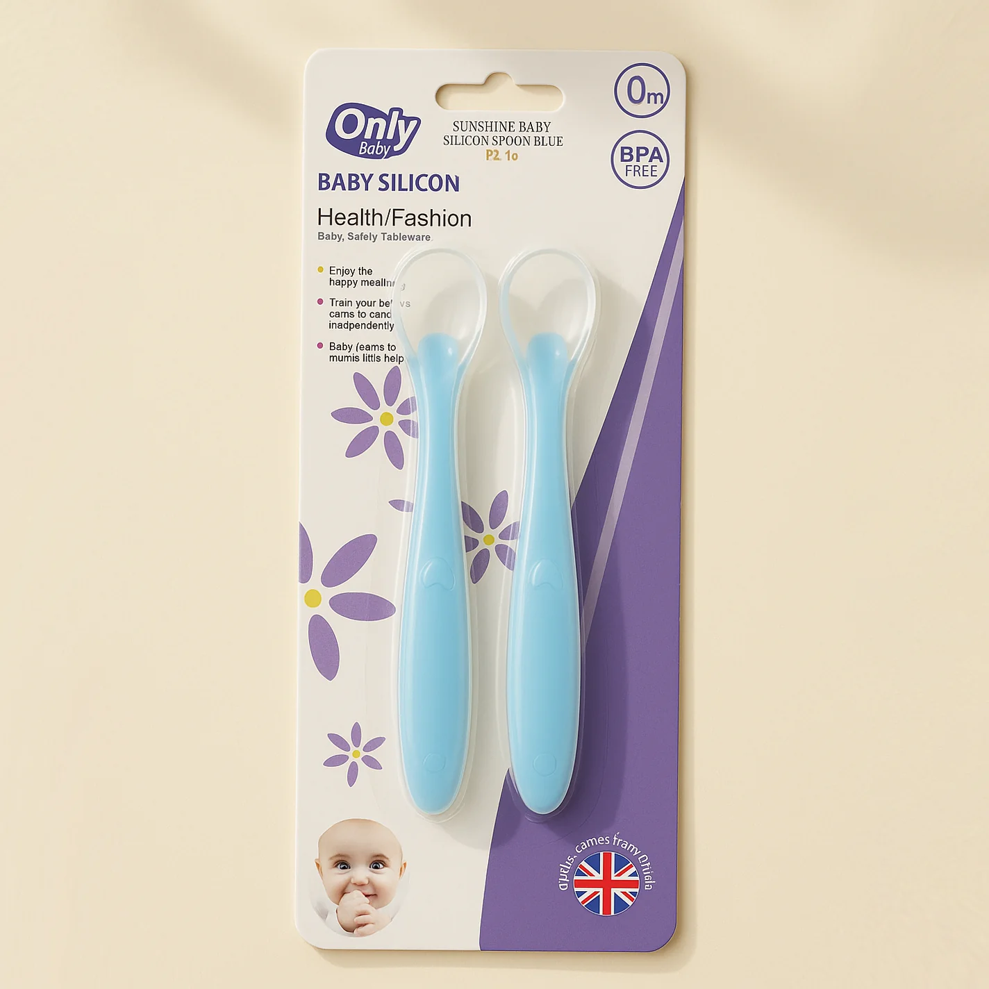 Baby Pack Of 2 Silicon Spoon Blue - Sunshine