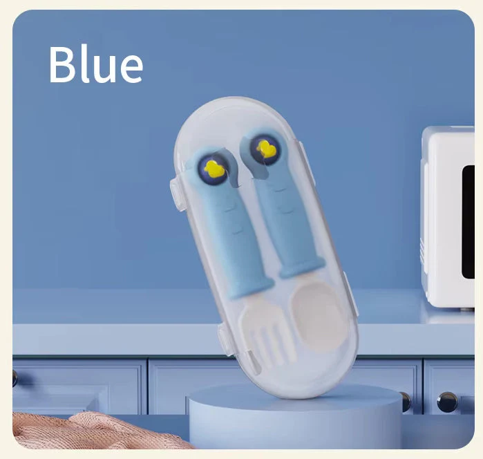 Baby Pack Of 2 Silicone Spoon Feeding Set Blue - Sunshine