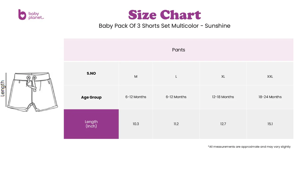 Baby Pack Of 3 Shorts Set Multicolor - Sunshine - Image 3