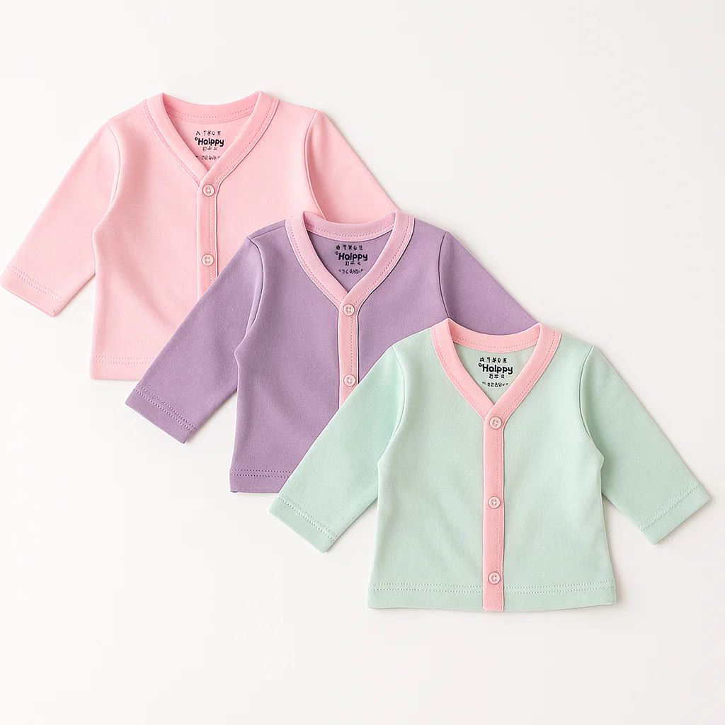 Baby Pack Of 3 Sleep Shirts Pink - Oolaa