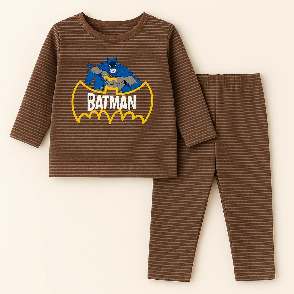 Baby Pajama Set Batman Stripes Brown - Sunshine