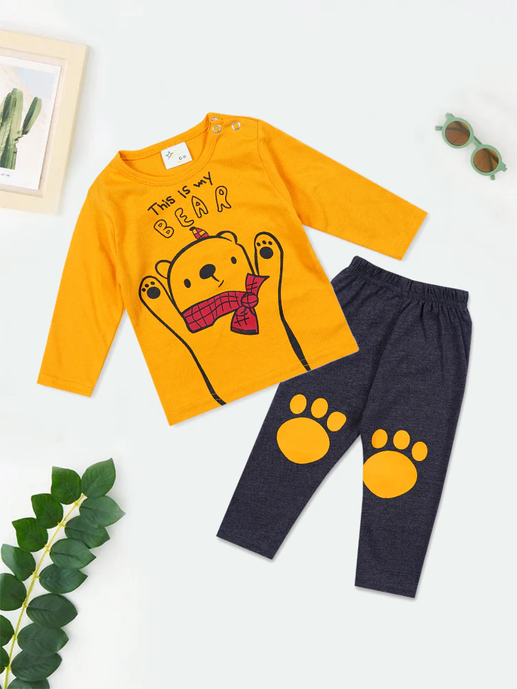 Baby Pajama Set Bear Yellow - Sunshine - Image 5
