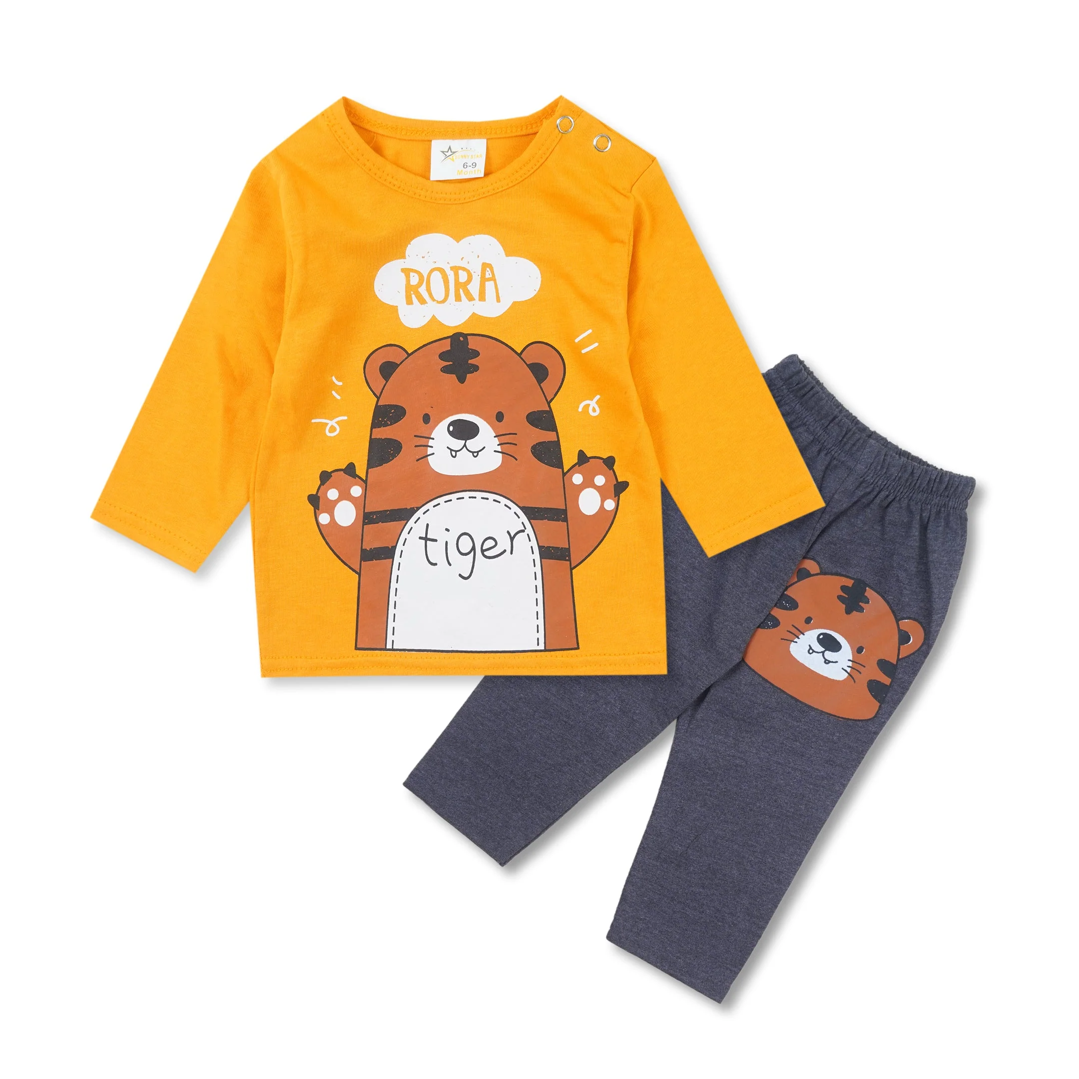 Baby Pajama Set Tiger Mustard - Sunshine - Image 10