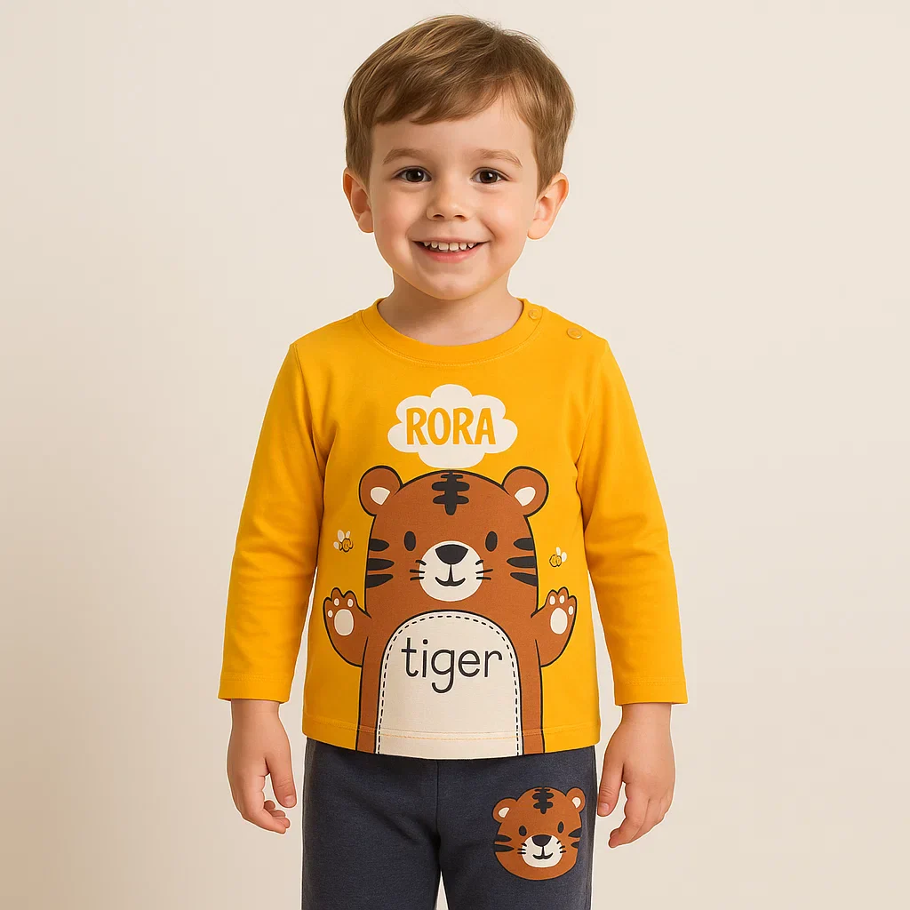 Baby Pajama Set Tiger Mustard - Sunshine - Image 11