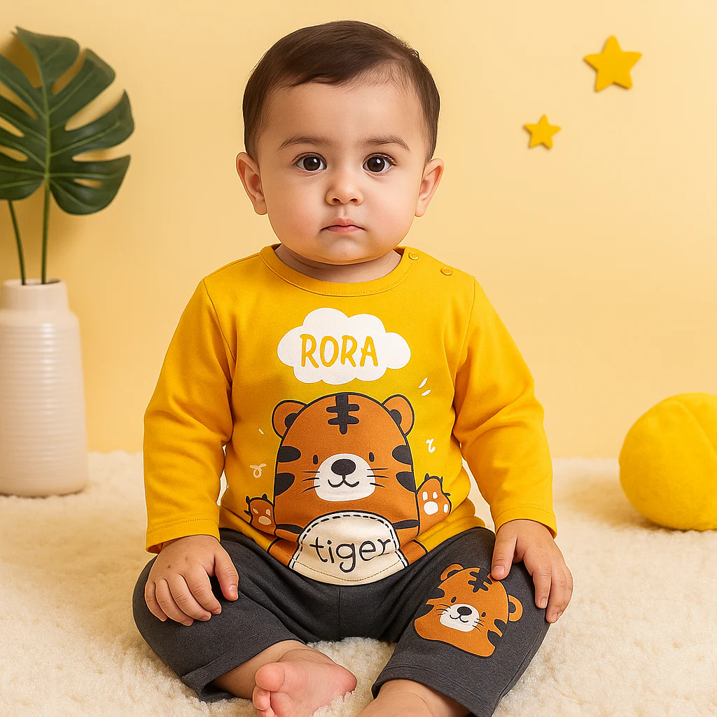 Baby Pajama Set Tiger Mustard - Sunshine - Image 6