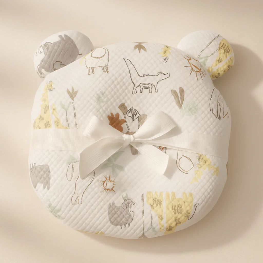 Baby Pillow Printed Animal White - Sunshine