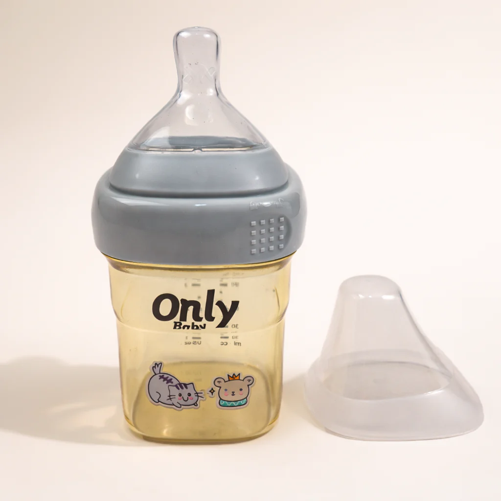 Baby Plastic Feeding Bottle Grey 150Ml - Sunshine