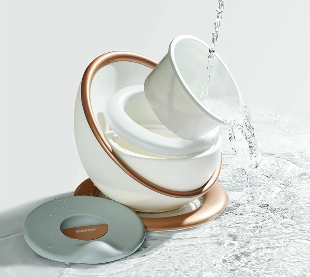 Baby Potty Trainer Grey & White - Sunshine - Image 5