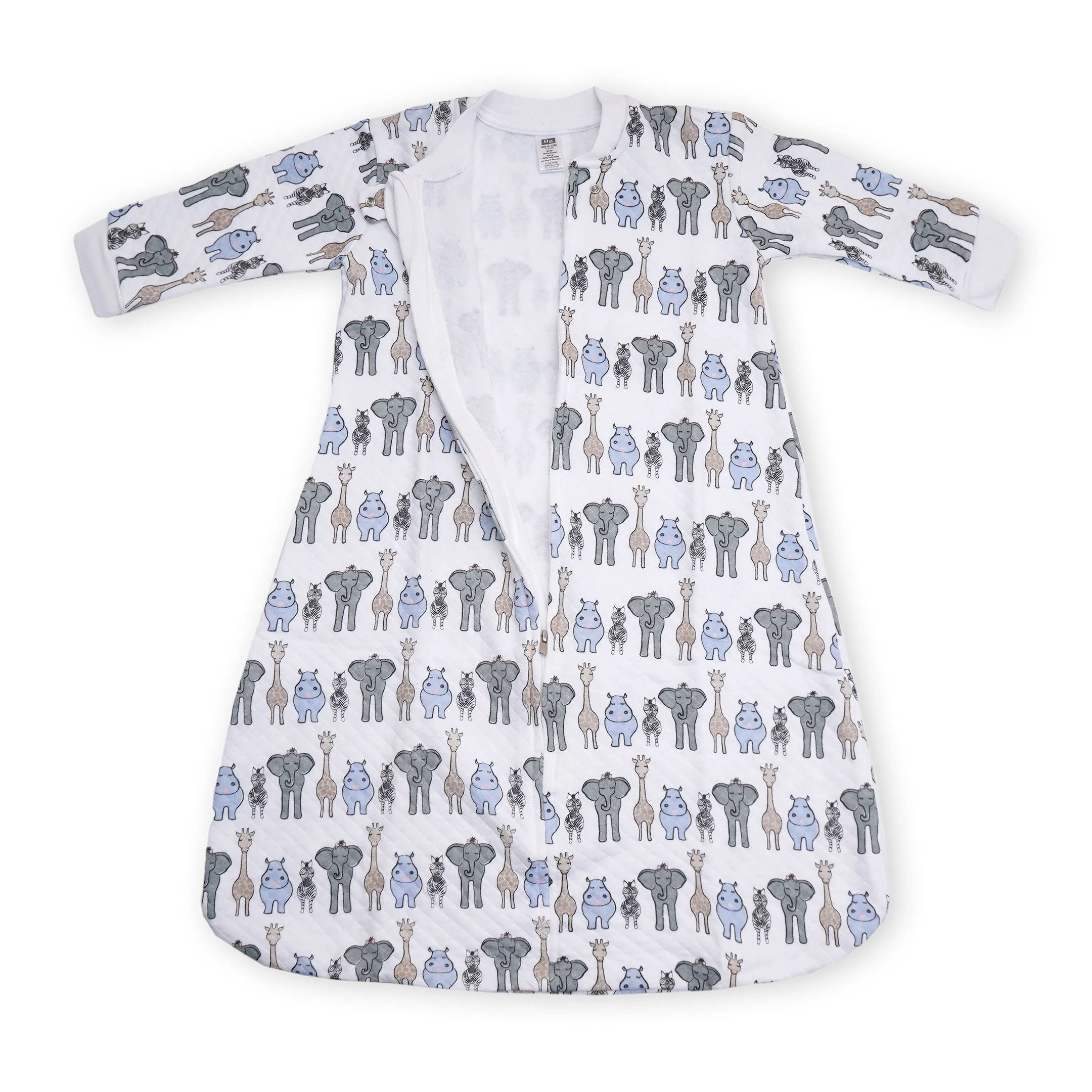 Baby Premium Quilted Long Sleeve Sleeping Bag Swaddle Animals White - Sunshine - Image 2
