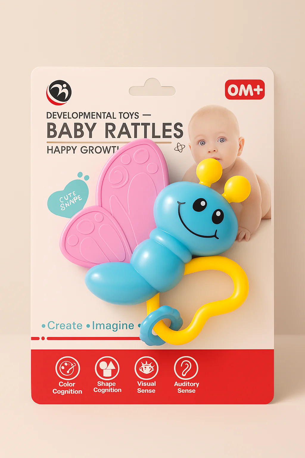 Baby Rattle Butterfly - Sunshine