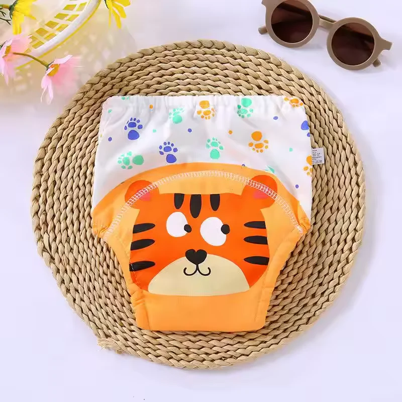 Baby Reusable Nappy Printed Tiger Orange - Sunshine