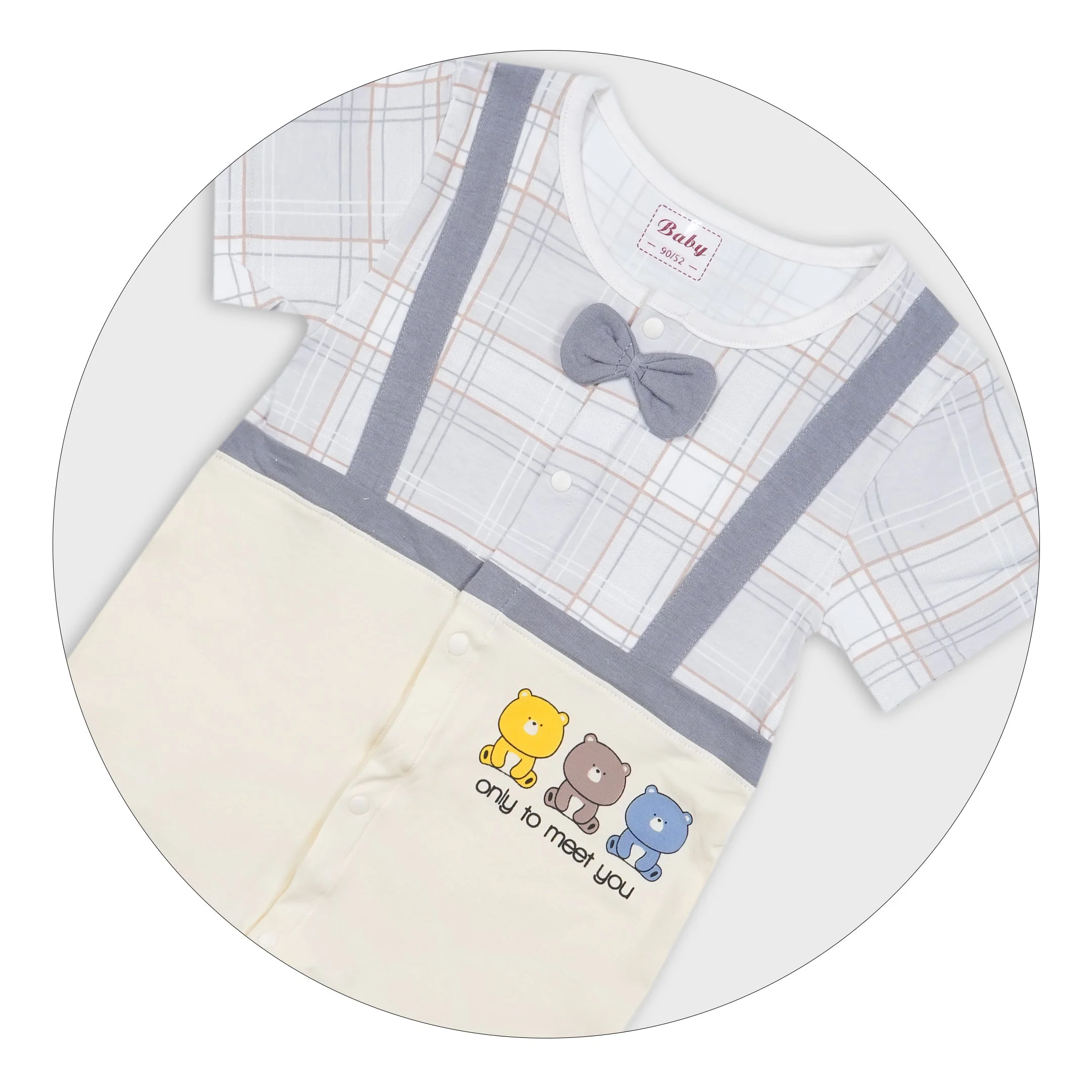 Baby Romper Bear Grey & Yellow - Sunshine - Image 2