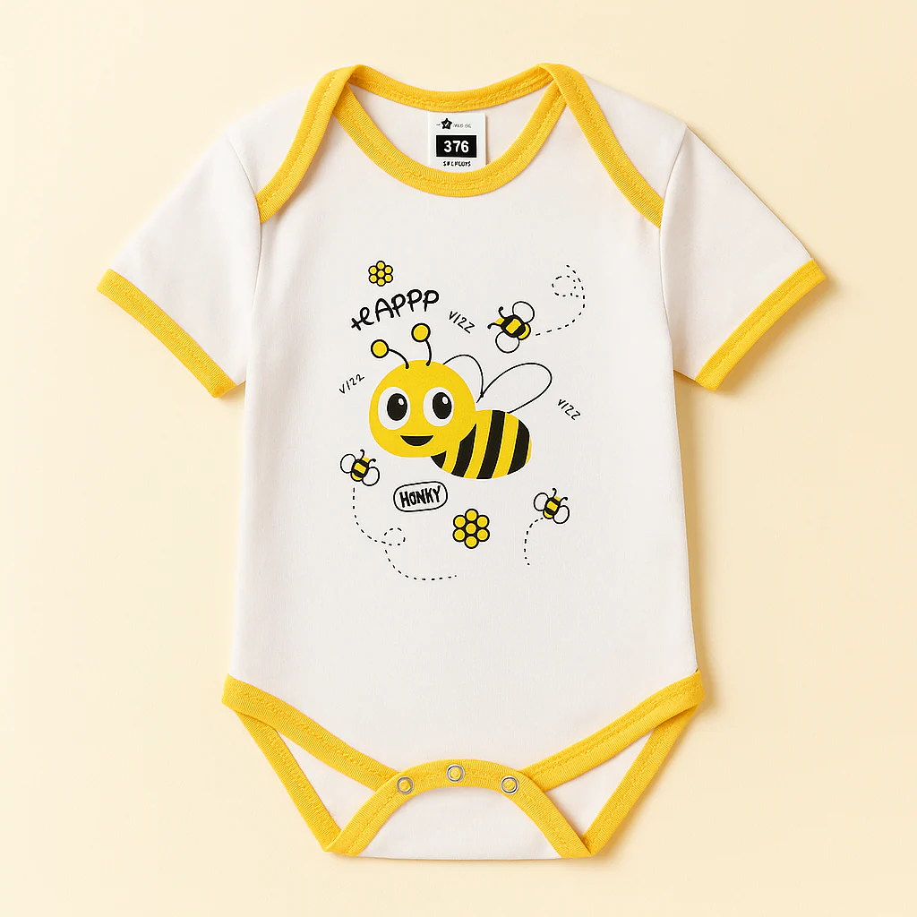 Baby Romper Bee Yellow - Sunshine - Image 2