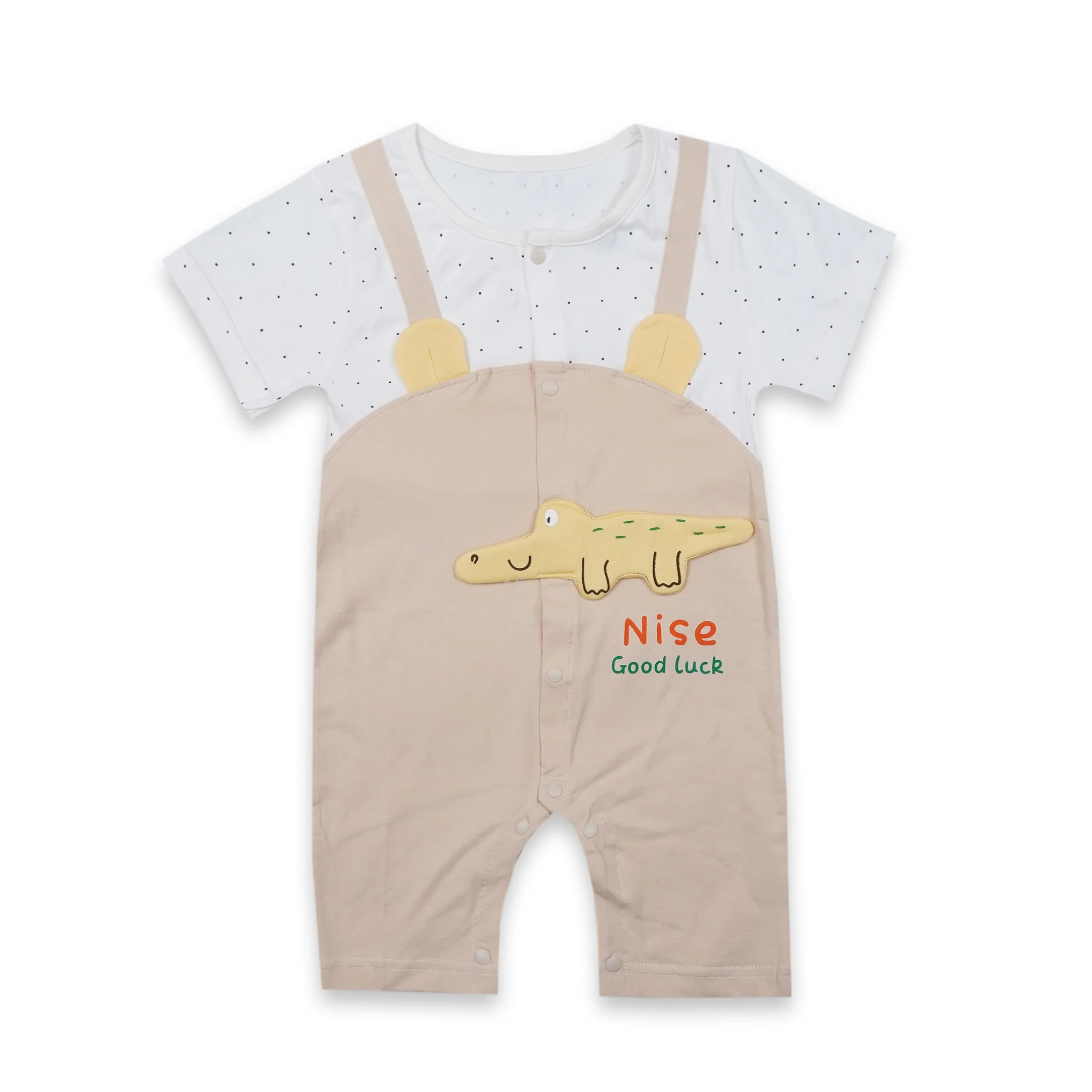 Baby Romper Crocodile White & Brown - Sunshine - Image 3