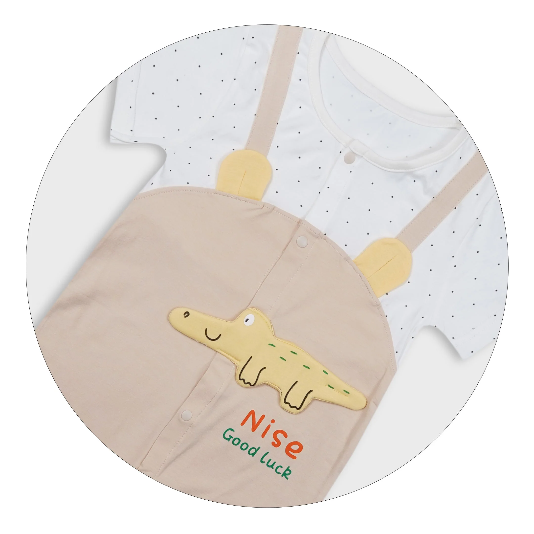 Baby Romper Crocodile White & Brown - Sunshine - Image 4